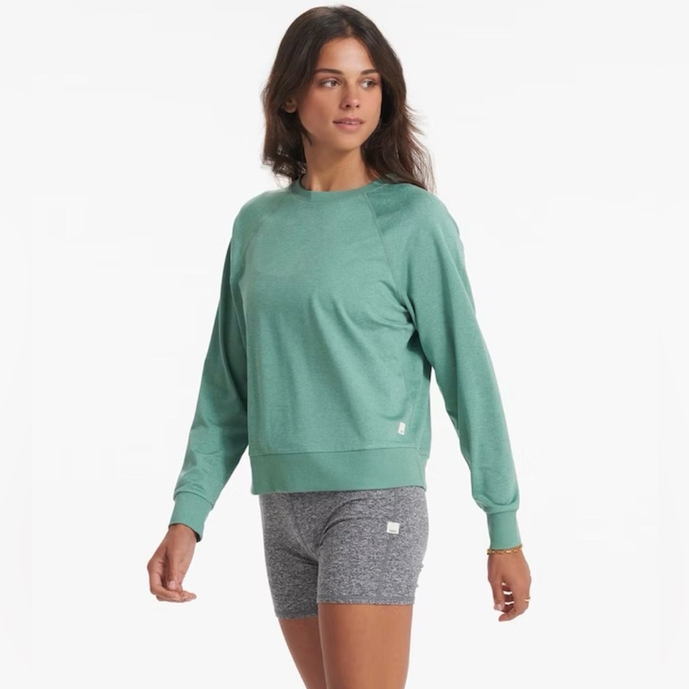 Vuori Long-Sleeve Halo Crew Sweatshirt Sz XL Green Heather DreamKnit Pullover